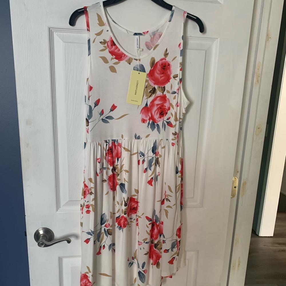 Stretchy Sun Dress Tank Dress with Pockets